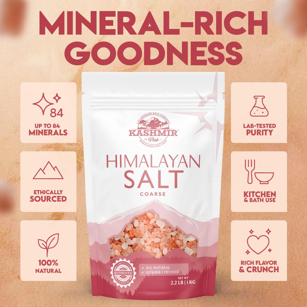 LA SALT CO Kashmir pink salt sprinkled on a dish to enhance color and texture