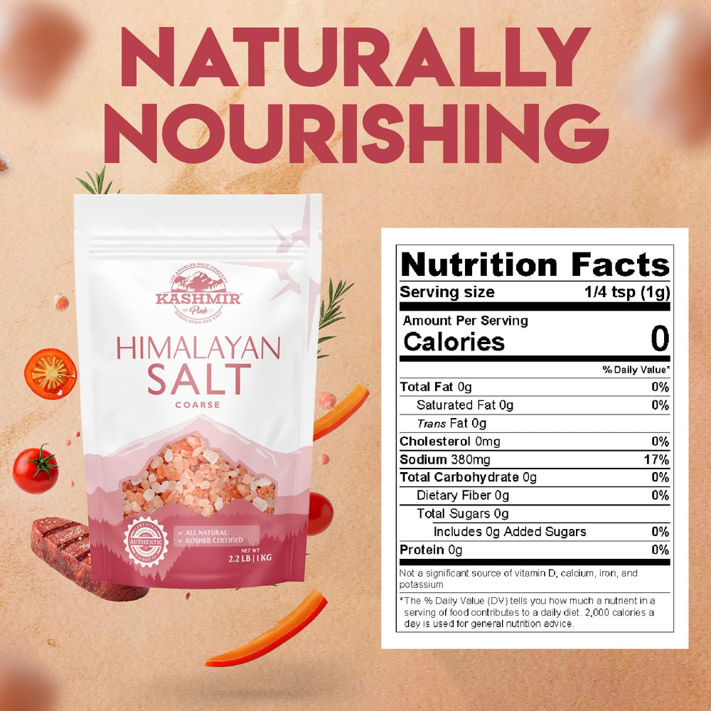LA SALT CO Kashmir pink Himalayan salt in a glass jar ready to season meals