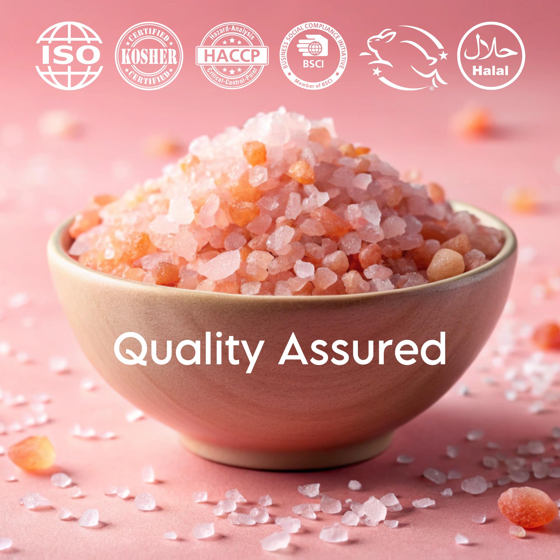 Relaxing bath with Himalayan pink salt crystals