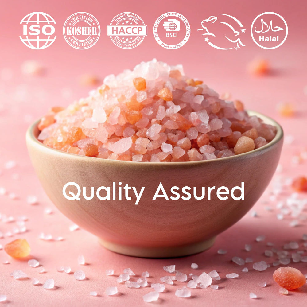 Relaxing bath with Himalayan pink salt crystals