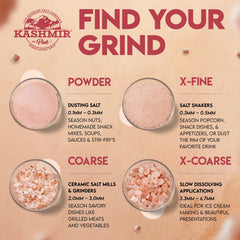 Fine grains of Kashmir pink salt for even seasoning