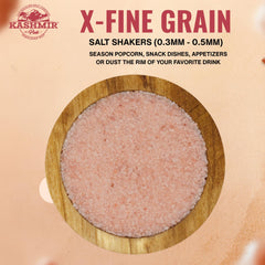 Close-up of Kashmir pink Himalayan salt grains showing fine texture