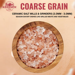 LA SALT CO Kashmir pink salt kosher certified coarse crystals for eggs and vegetables.