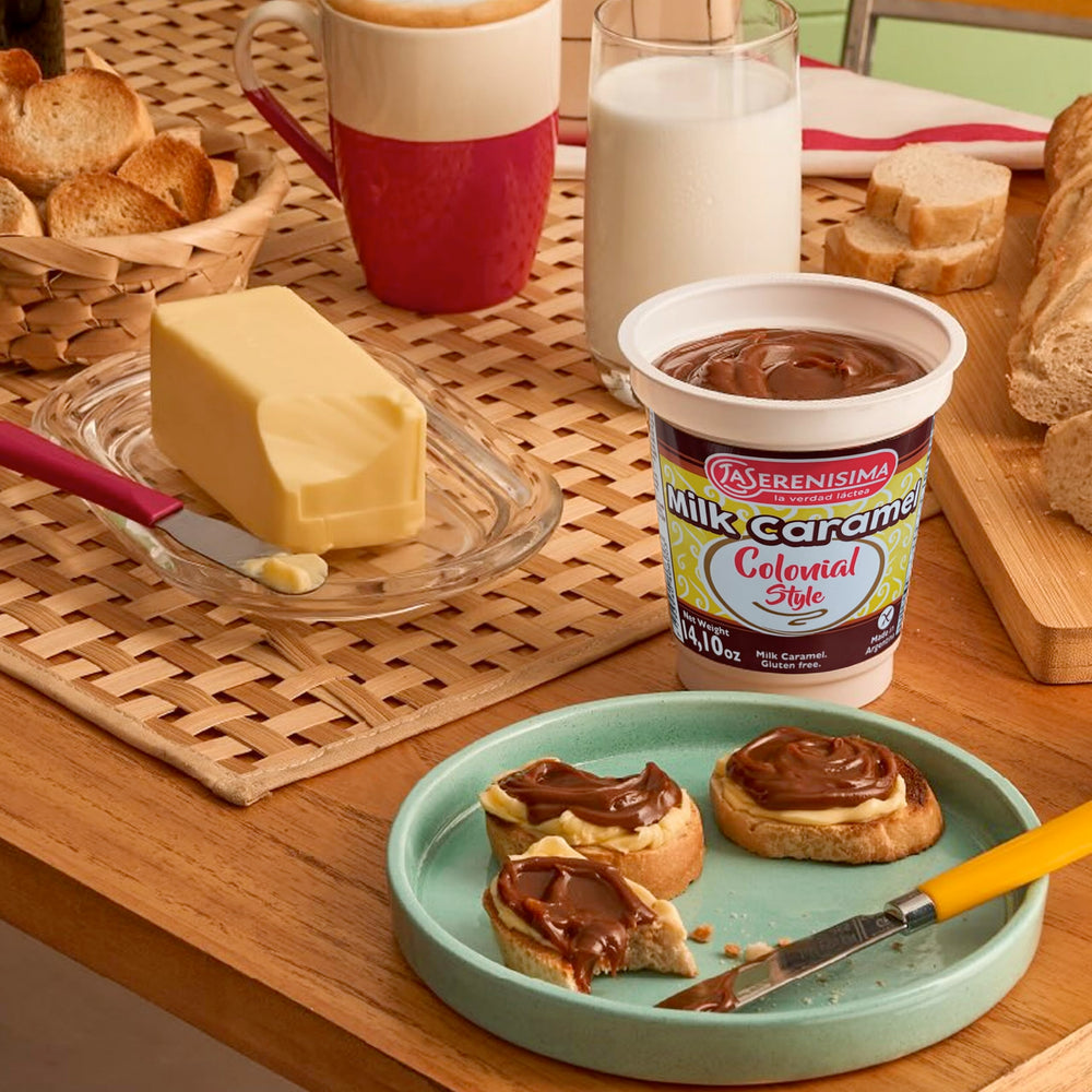 La Serenisima Dulce de Leche gluten-free caramel sauce option.