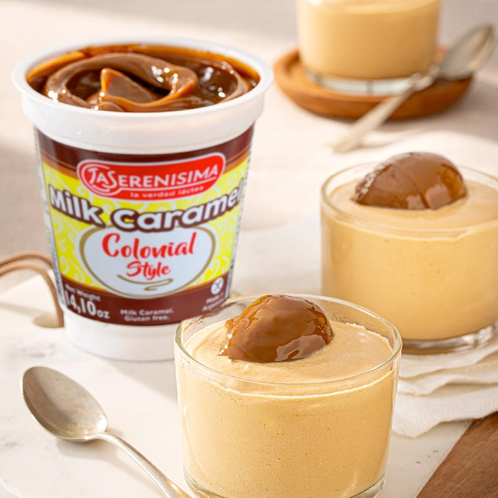 La Serenisima dulce de leche ice cream topping adds caramel richness.