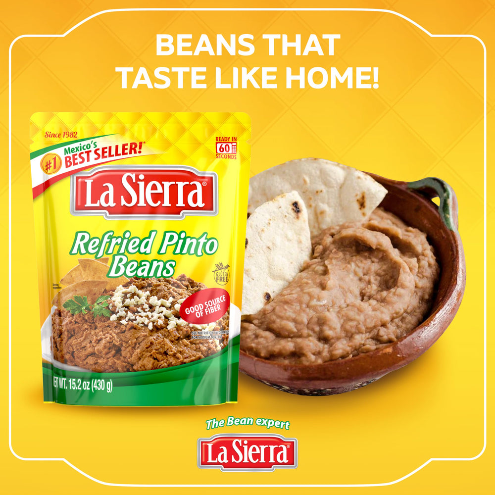 La Sierra Refried Pinto Beans burrito fill demonstrates easy weeknight meals.