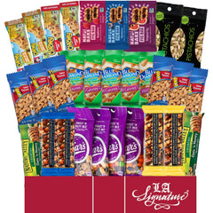 LA Signature healthy care package gift box with bars and nuts for on-the-go snacking.