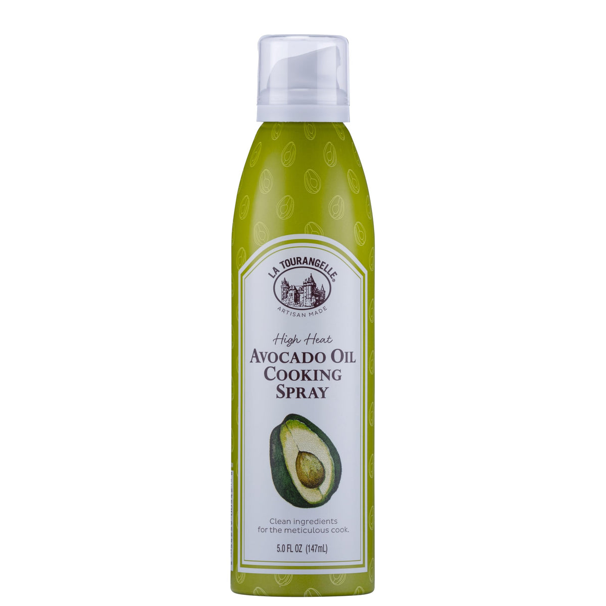 La Tourangelle Avocado Oil Spray bottle releasing a smooth mist for dressings.