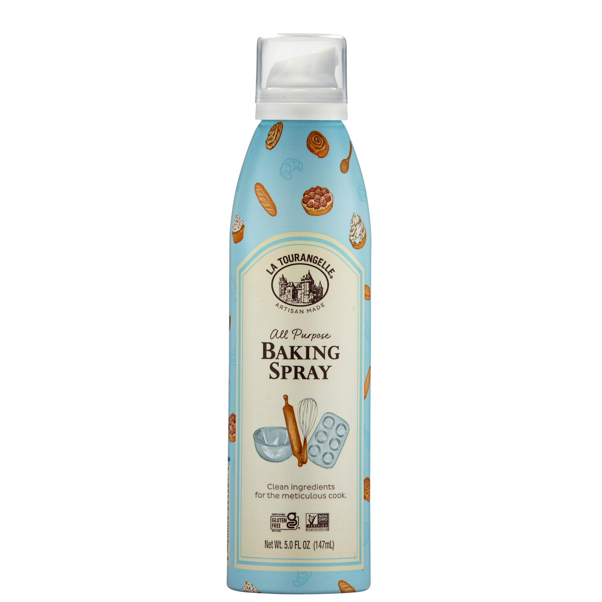La Tourangelle gluten-free baking spray bottle ready for non-stick cooking.