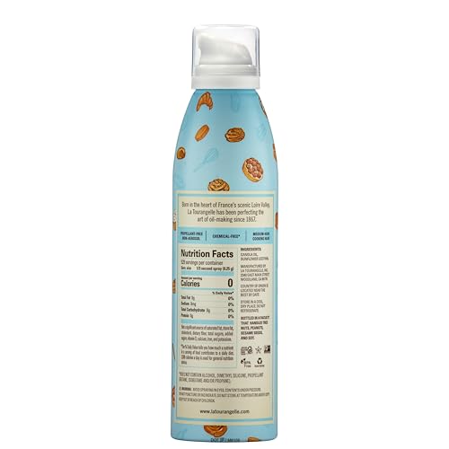 La Tourangelle label close-up shows gluten-free formulation for easy release.