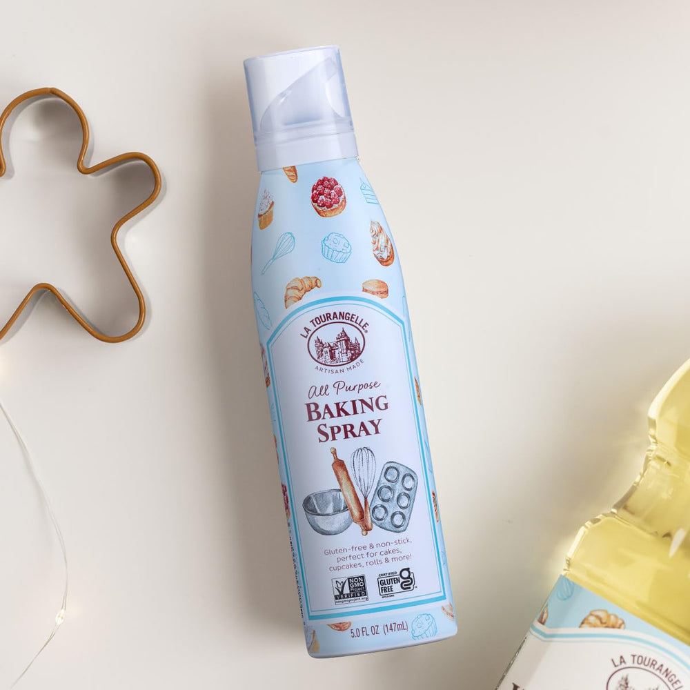 La Tourangelle baking spray paired with salads and pastas for flavor without sticking.
