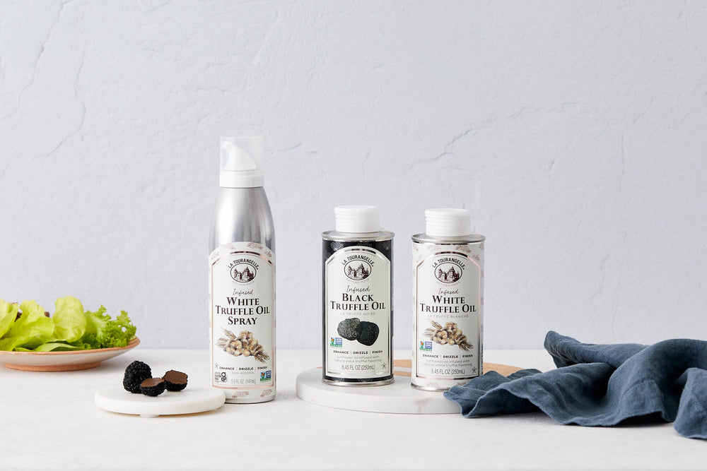 La Tourangelle Black Truffle Oil over popcorn releases savory perfume.