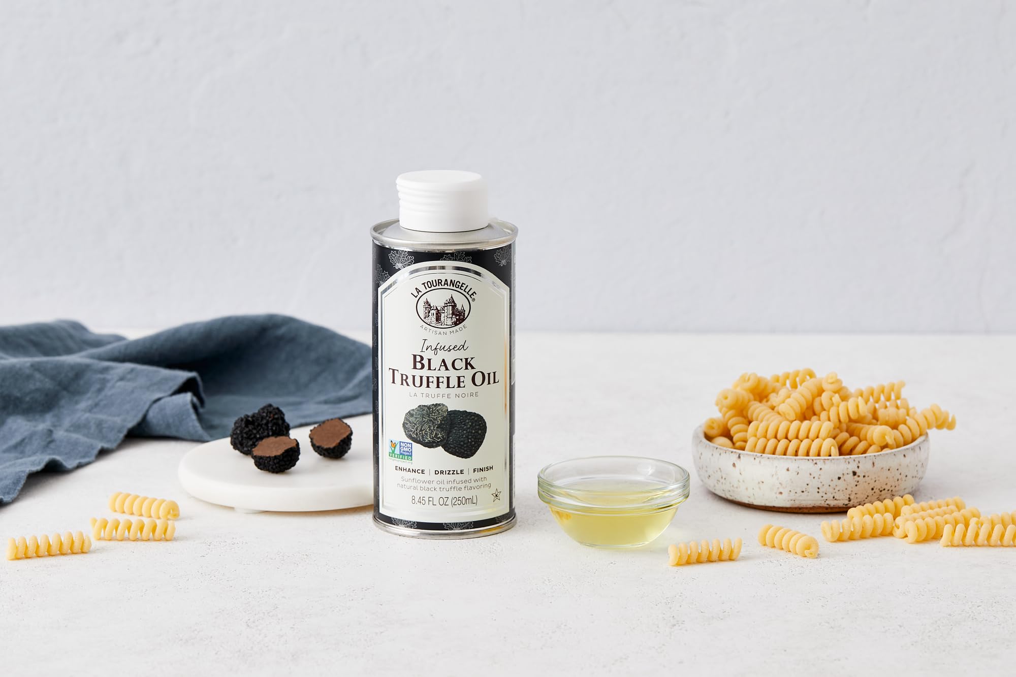 La Tourangelle Black Truffle Oil drizzled on soup boosts aroma.