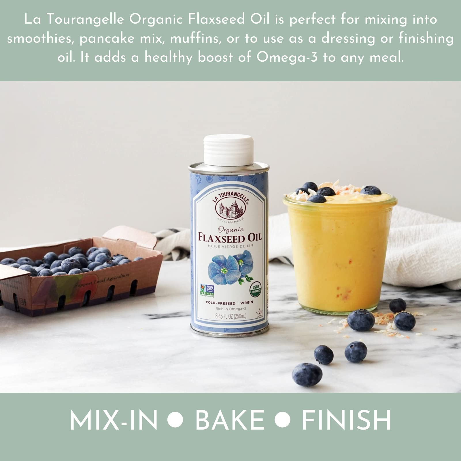 La Tourangelle flaxseed oil kitchen essential for cooking and finishing.
