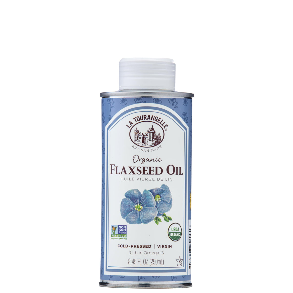 La Tourangelle flaxseed oil with nutty flavor enhances smoothies and dressings.