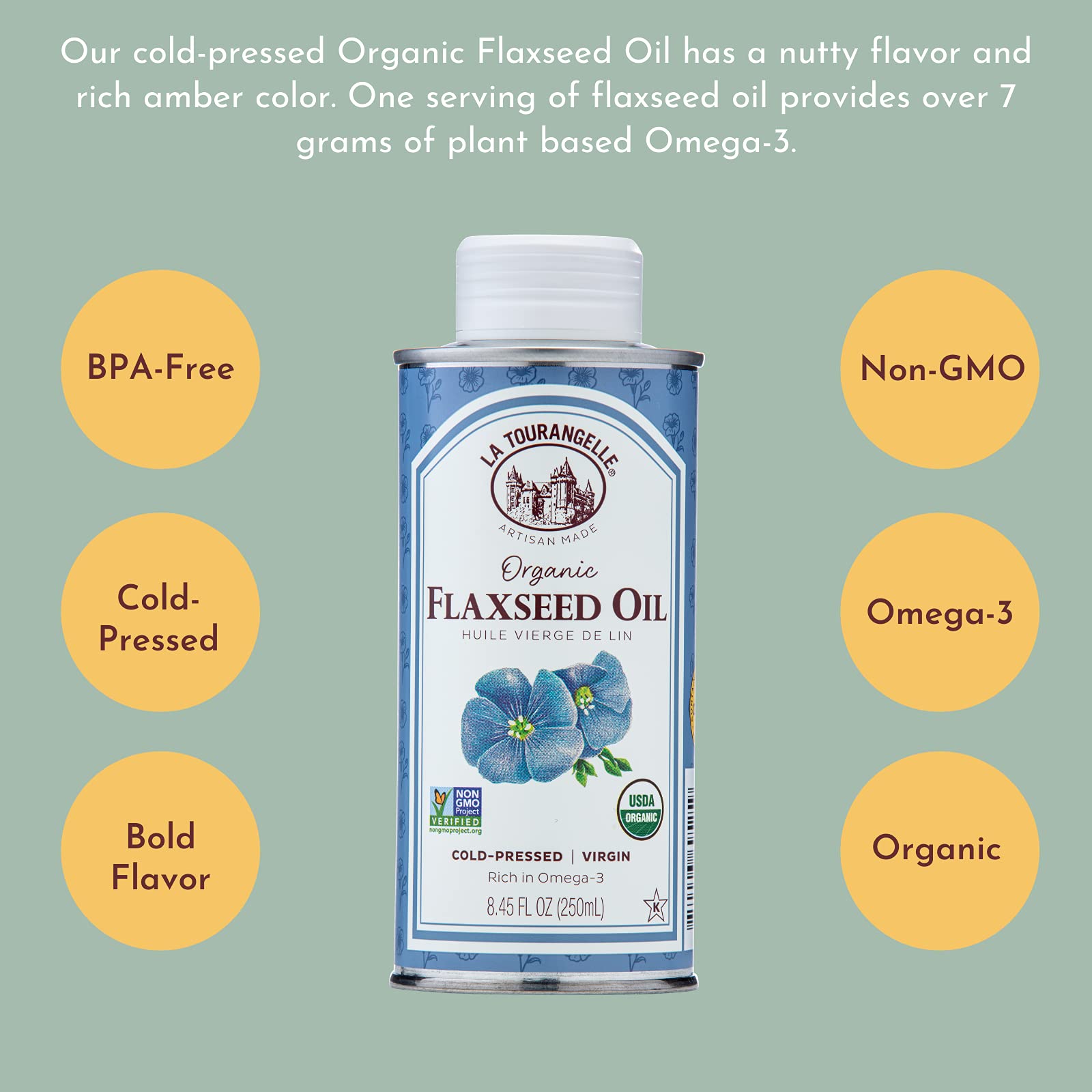 La Tourangelle flaxseed oil for salad dressing brings subtle nuttiness.
