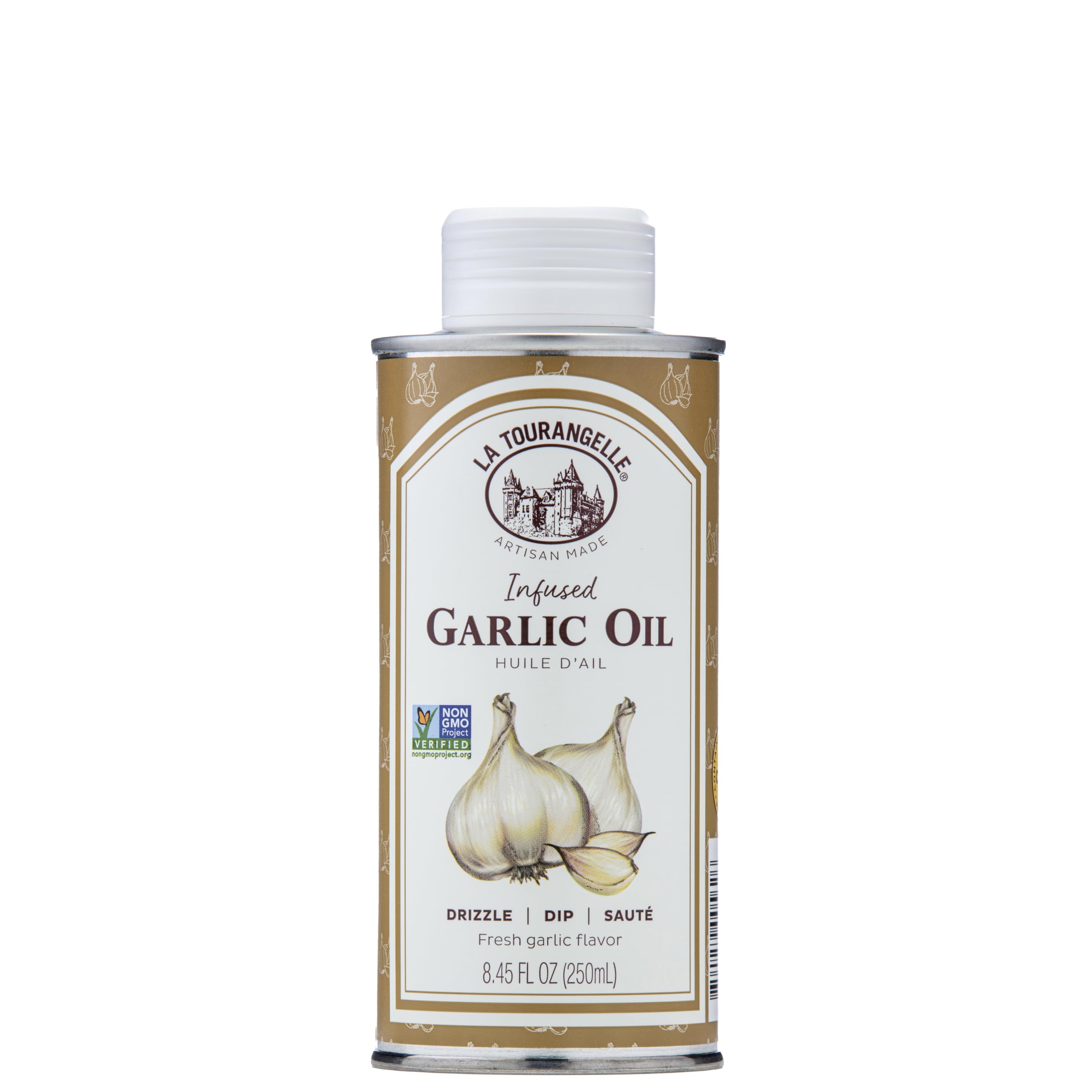 La Tourangelle Garlic Oil bottle with fresh garlic aroma for versatile cooking