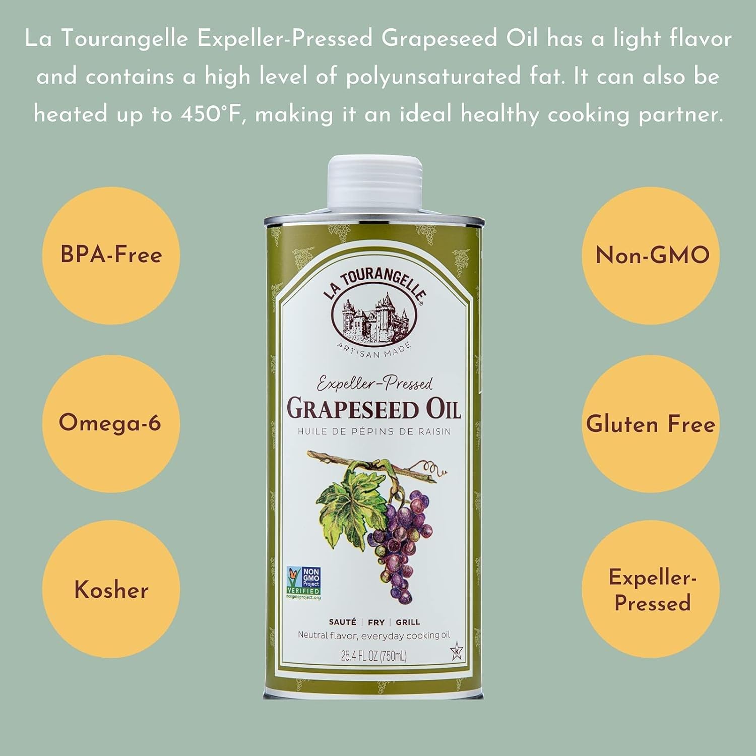 La Tourangelle grapeseed oil grilling reveals clean flavor with minimal smoking