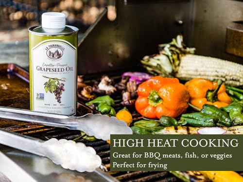 La Tourangelle grapeseed oil label and bottle design reflects premium sustainability