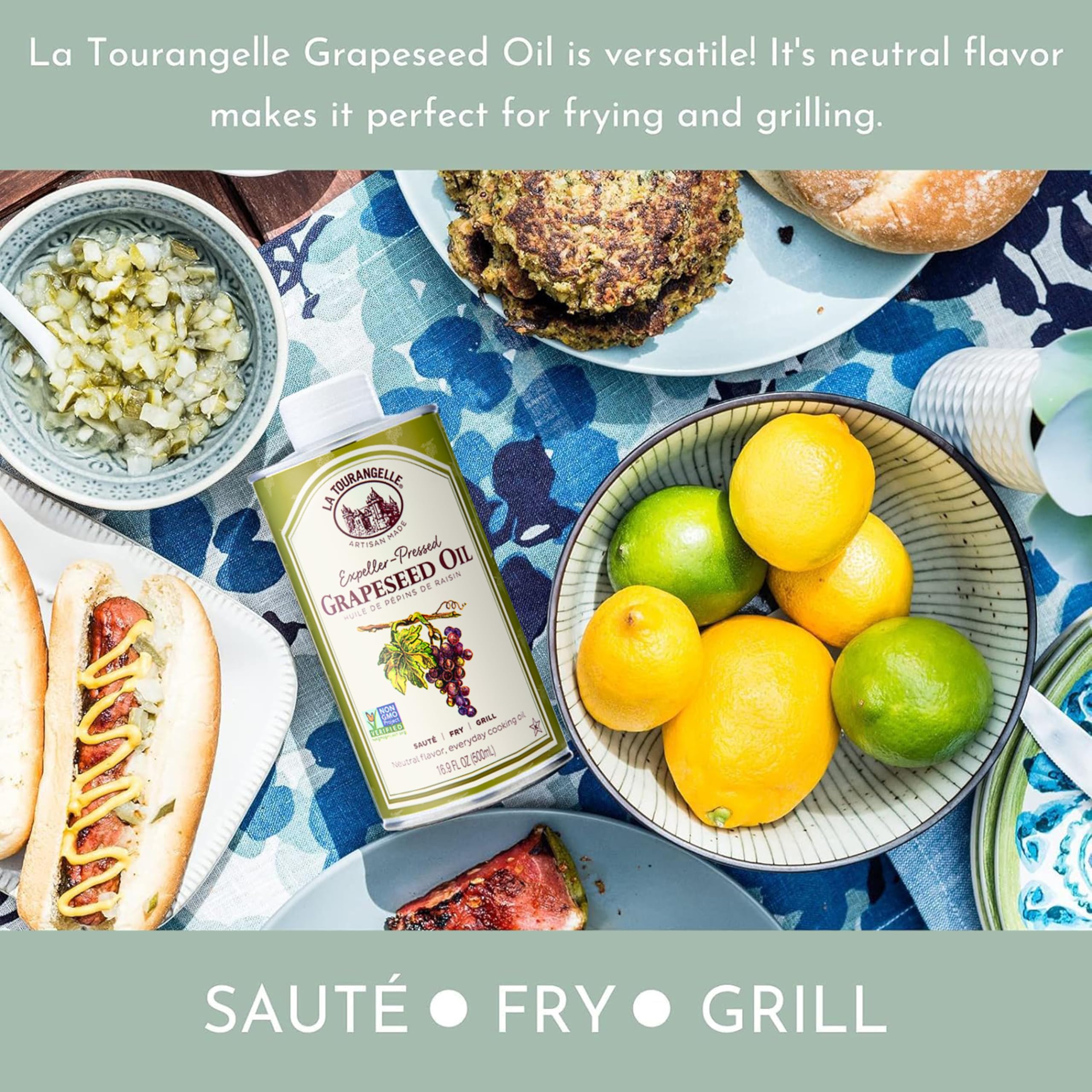 La Tourangelle grapeseed oil salad dressing base for bright neutral sheen