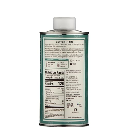 La Tourangelle olive oil label close-up, signaling premium, natural ingredients for dressing.
