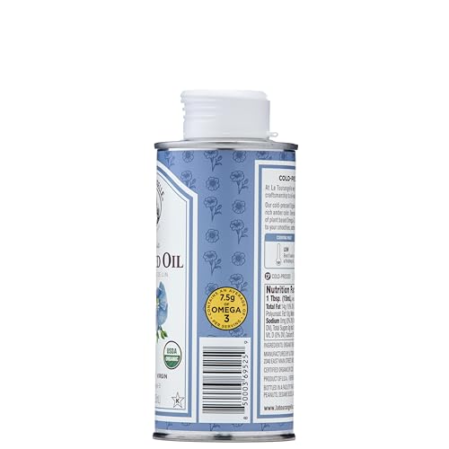 La Tourangelle organic flaxseed oil bottle showcases premium, cold-pressed quality.