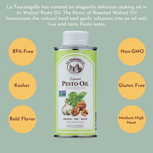 La Tourangelle Pesto Oil drizzle over salad enhances color and aroma.