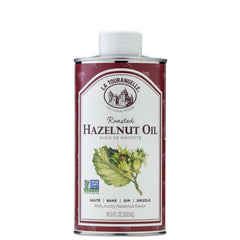 La Tourangelle Roasted Hazelnut Oil bottle highlights rich nutty flavor for salads and baking