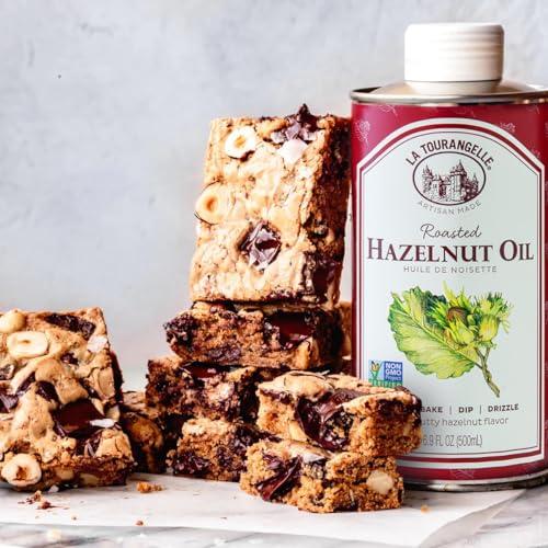 La Tourangelle hazelnut oil displayed on kitchen counter for everyday cooking