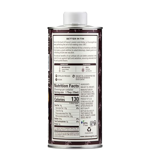 La Tourangelle roasted walnut oil drizzle enhances salad flavor and richness.