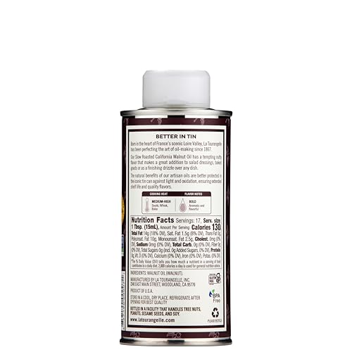 La Tourangelle roasted walnut oil label closeup for premium kitchen quality at a glance.