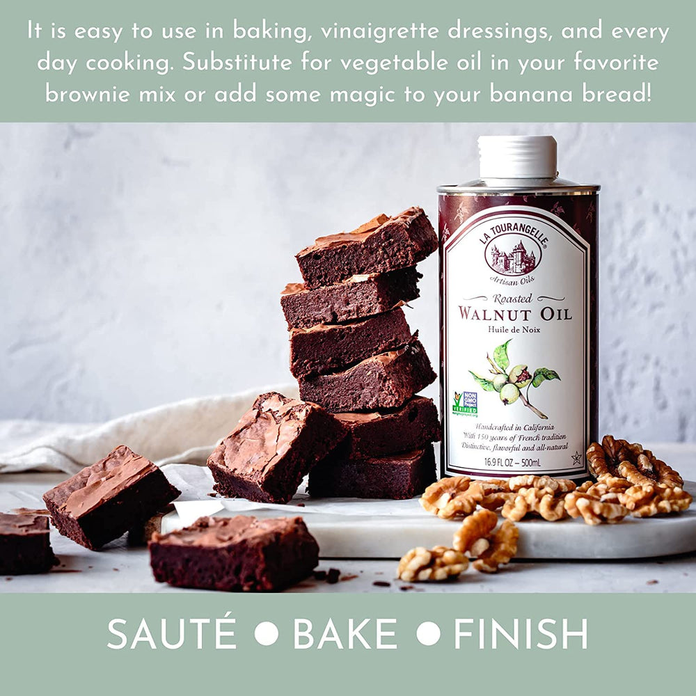 La Tourangelle roasted walnut oil on salad elevates flavor with depth.