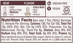 La Tourangelle Toasted Sesame Oil bottle label close-up, highlights premium ingredients and authentic aroma.