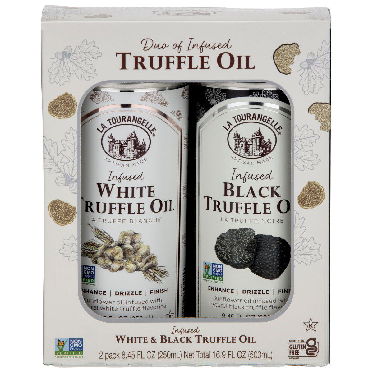 La Tourangelle White Truffle Oil bottle ready to drizzle over pasta for earthy aroma.
