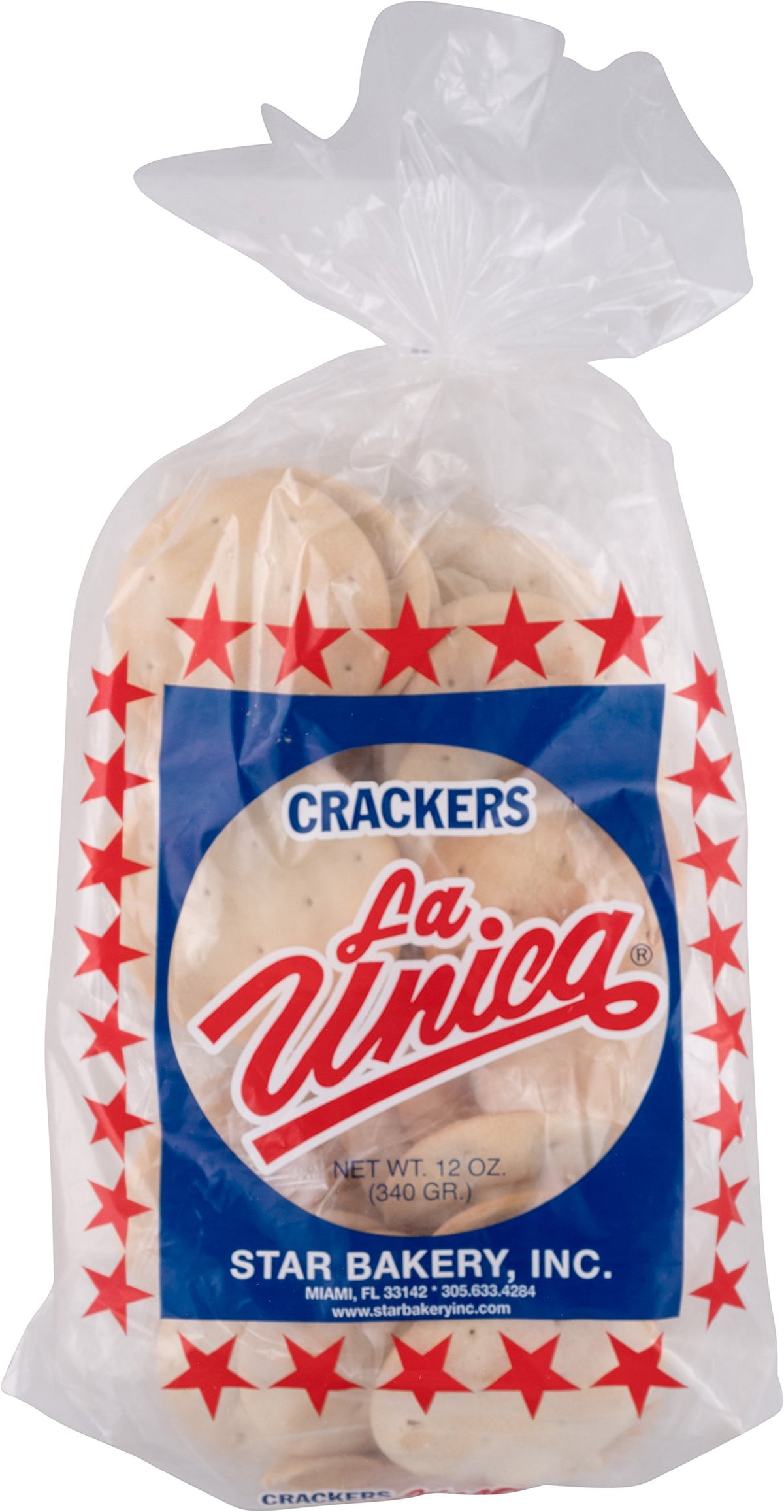 La Unica Regular Crackers Cuban style 12oz packaging, crisp and shareable.