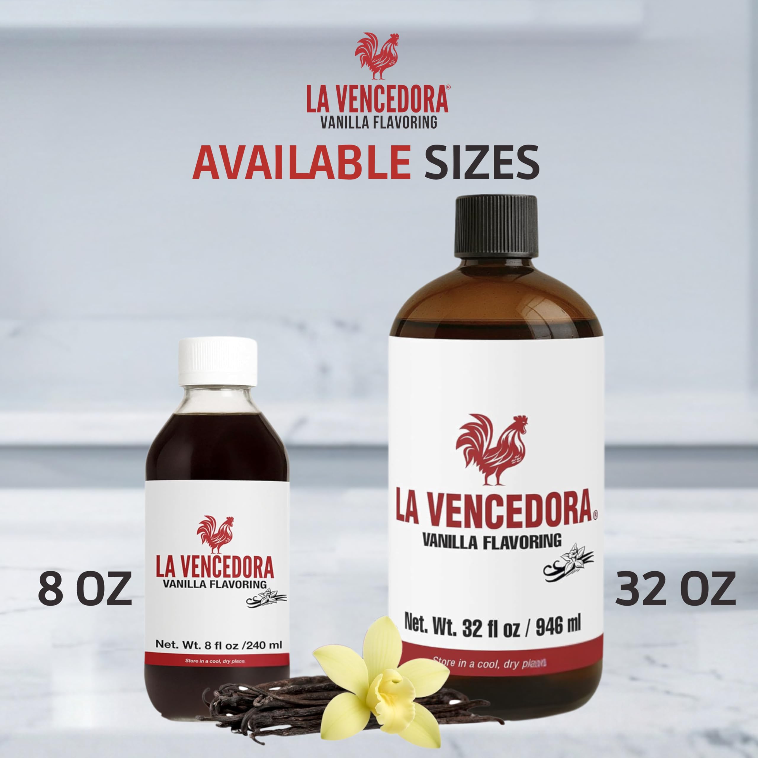 Kitchen scene with vanilla bottle suggesting everyday baking use.