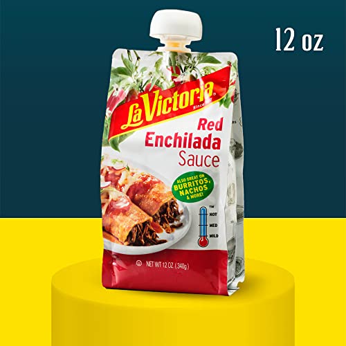 La Victoria Red Enchilada Sauce over baked potatoes delivers savory notes.