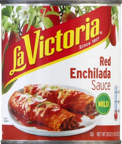 La Victoria red enchilada sauce traditional in a bowl ready to serve.