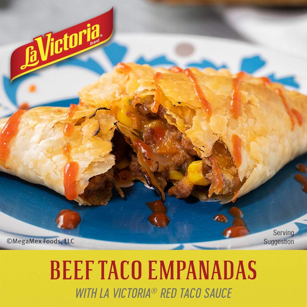 La Victoria Red Taco Sauce Mild label closeup showing certification.