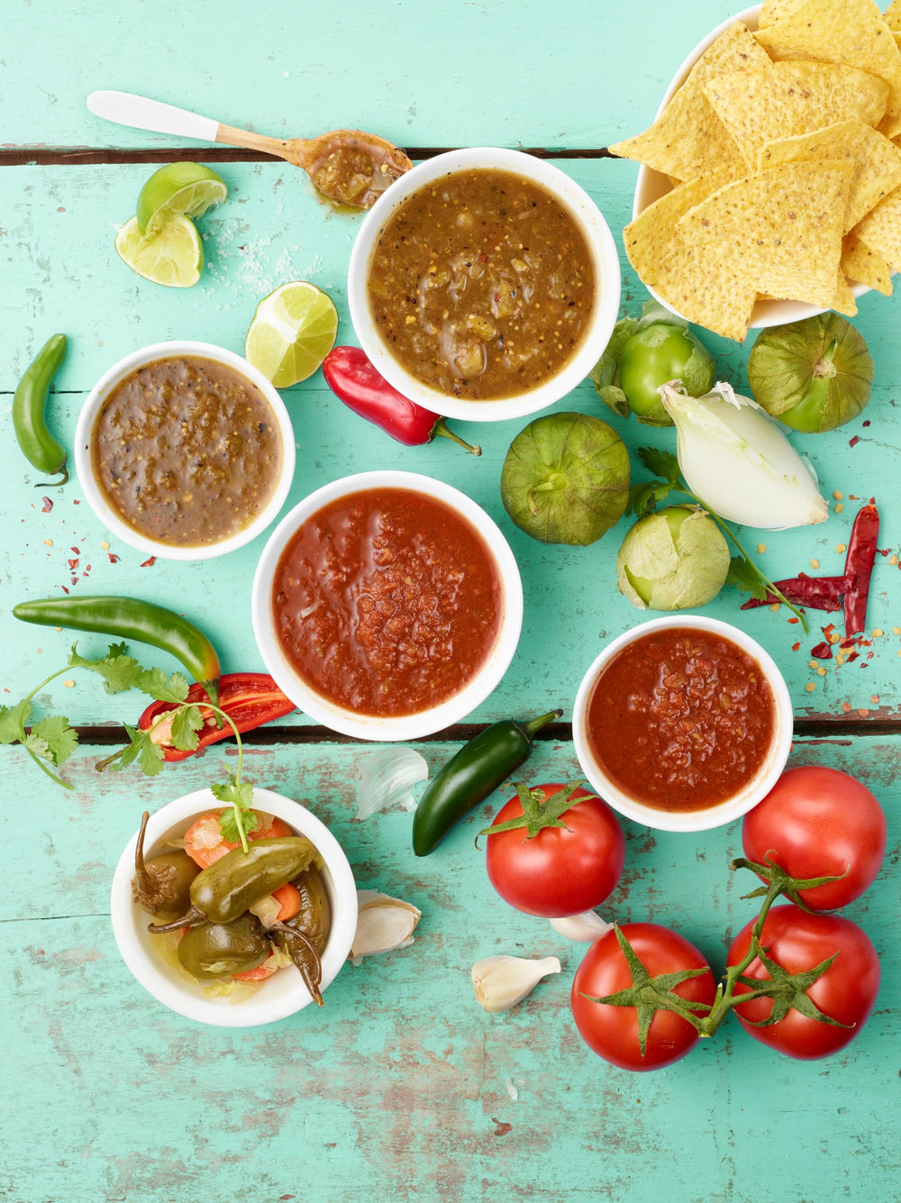 La Victoria Thick 'N Chunky Salsa Medium ingredients visible in jar.