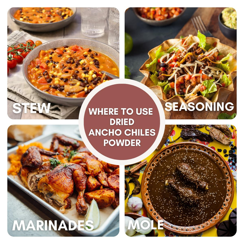 LA VOIE FOODS Ancho Powder resealable pouch – keeps aroma fresh for everyday cooking.