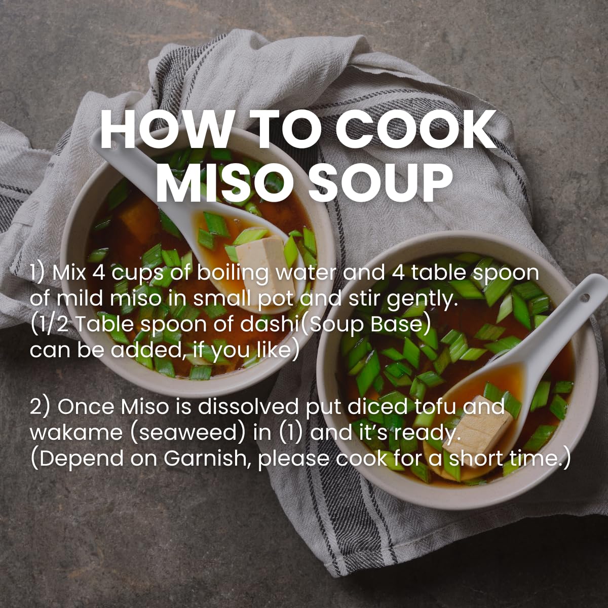 Non-GMO Miko Miso ingredient detail highlights natural, mild sweetness.