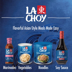 La Choy Chow Mein Noodles salad texture demonstrates an easy topping option.