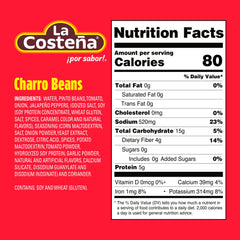 La Costeña Pinto Beans with chorizo and bacon for hearty flavor.