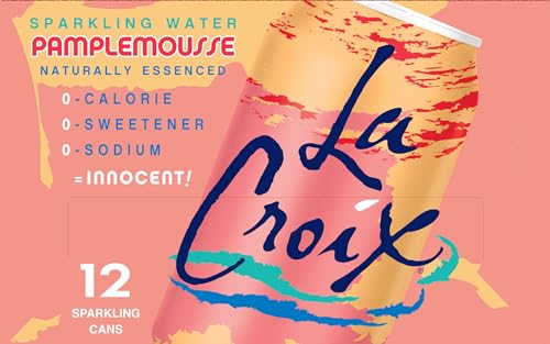 La Croix Grapefruit bottle front view, showcasing gluten-free and non-GMO credentials.