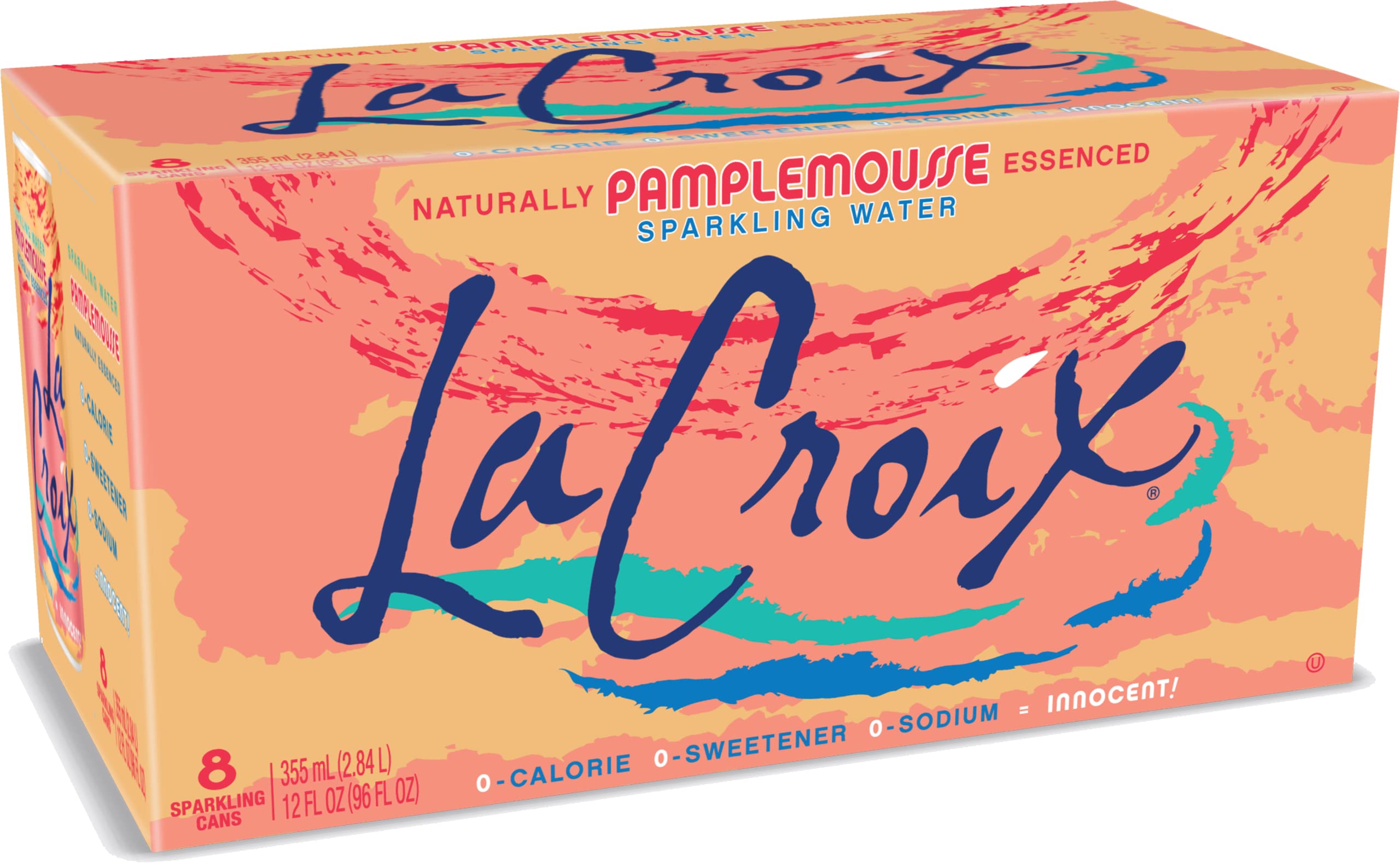 La Croix Grapefruit bottle pour, refreshing zero-calorie hydration moment.