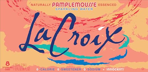 La Croix Grapefruit glass with ice, crisp on-demand refresher.