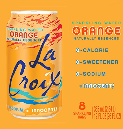 La Croix Orange pour into glass highlighting crisp aroma and refreshing fizz