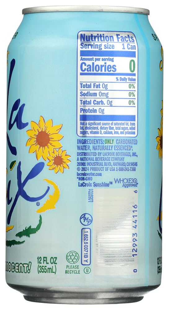 La Croix Sunshine pour glass highlights tropical zest, ideal for mocktails.