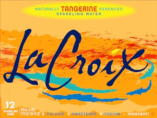 La Croix Tangerine glass poured with bubbles, refreshing and calorie-free